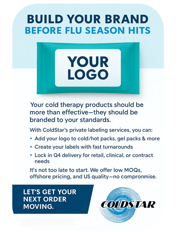 Coldstartweet's tweet photo. You heard it first https://t.co/DX6nsba3cR will put you name on our products. Hot packs, cold packs, even our gen packs can now have your company name on our packs. Email us now for info on how our product can help you during flu season. https://t.co/KBixQ821AL