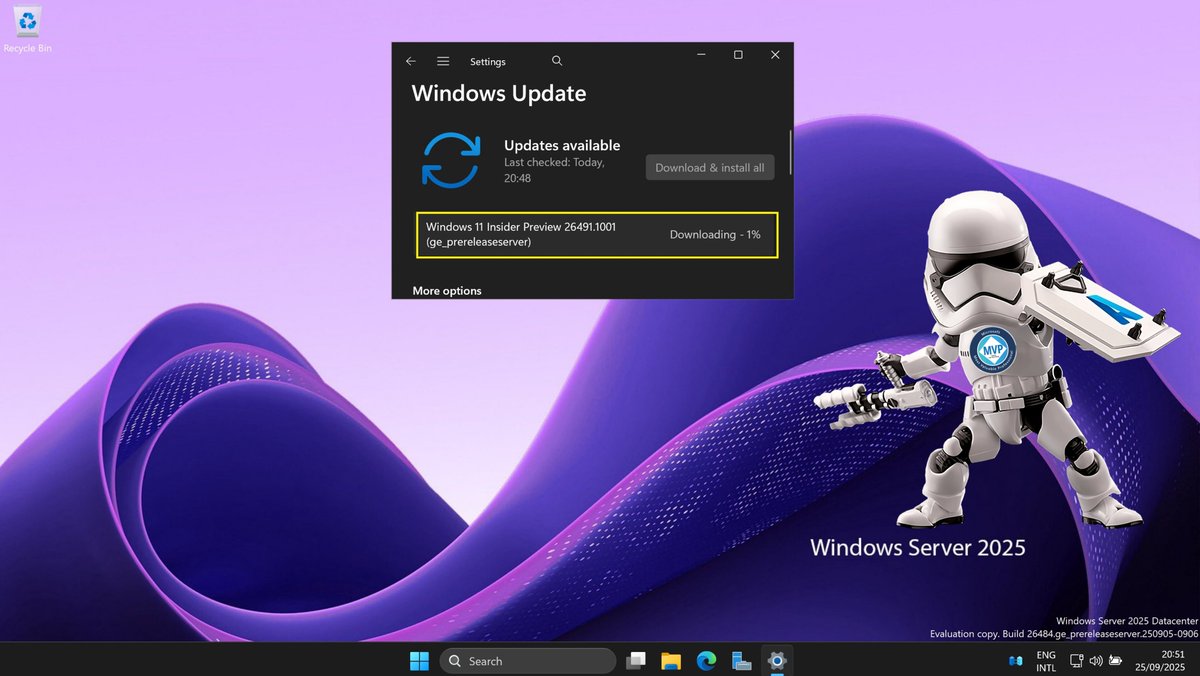 JamesvandenBerg's tweet image. Installing Windows Server vNext Insider Preview Build 26491 🚀
techcommunity.microsoft.com/discussions/wi…
#WindowsServer #Winserv #WindowsServerInsiders #hyperv #MVPBuzz #ITPro #AzOps #WindowsInsiders #WindowsServer2025 @windowsserver