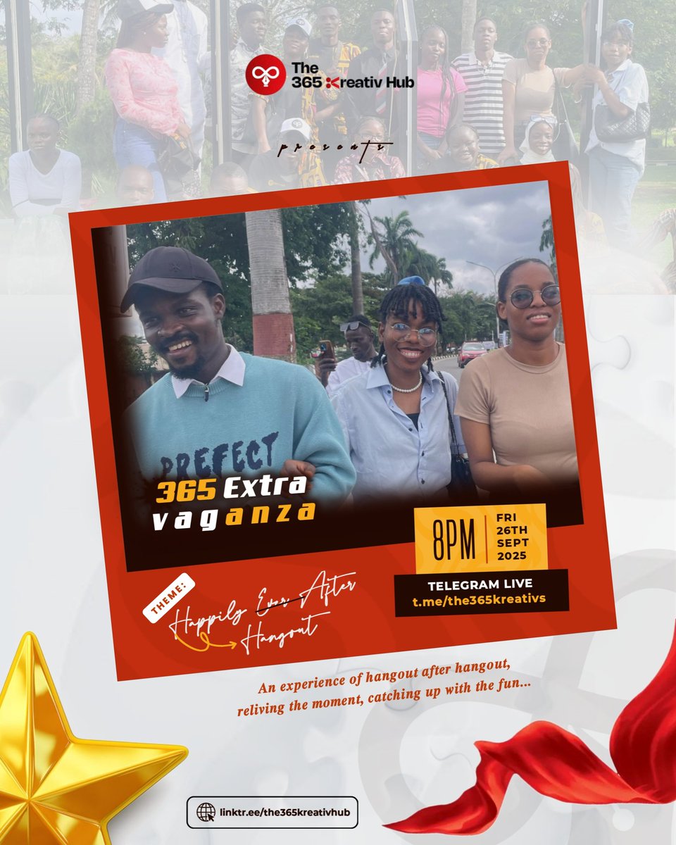the365kreativs's tweet photo. Some moments are just too golden to walk away from 🌟🌟
Let’s relive the beauty of our hangout; the laughter, the gists, the fun, the memories. 🥂💫
#the365kreativhub #the365extravaganza #GoldenMoments #HangoutVibes #UnforgettableExperience #CommunityVibes #GoodTimesOnly https://t.co/n6CzkrAB0V