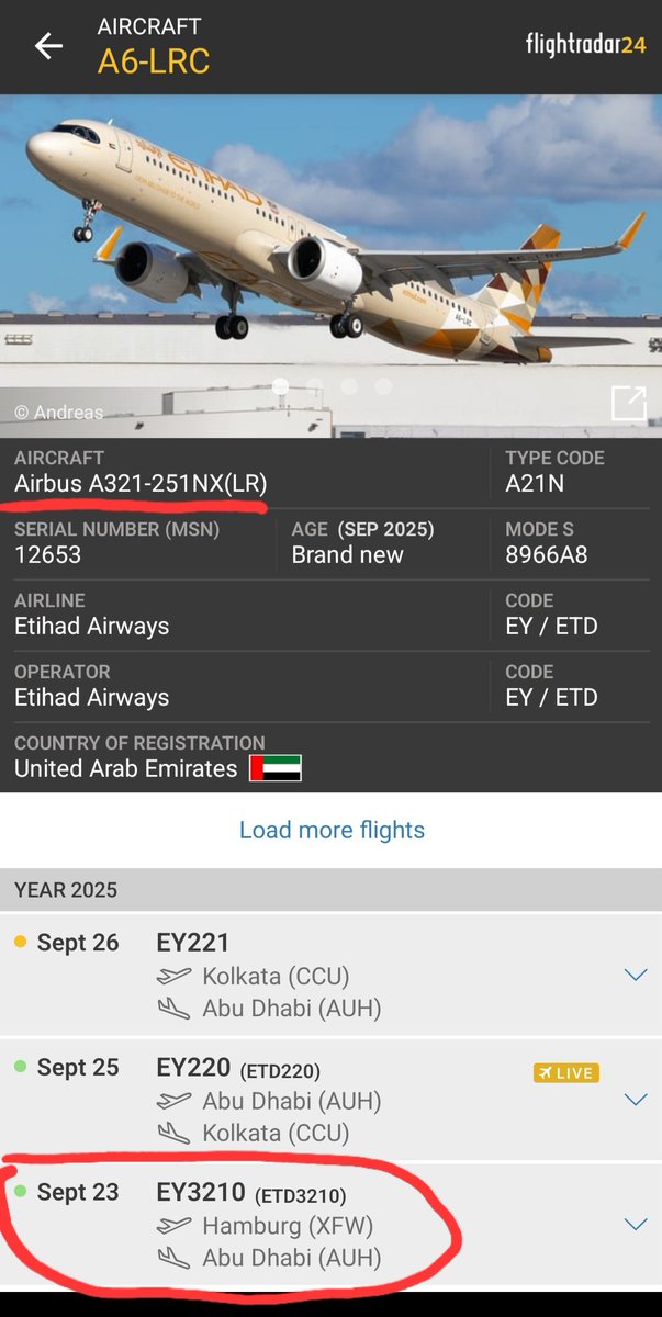 shaibalgiri's tweet photo. Etihad EY220 that will land in Kolkata today is a brand new Airbus321LR aircraft flown from Hamburg this week. A6-LRC is a narrowbody with a widebody experience having first-class suites, business class seats, and 144 economy seats. FC in a narrowbody is unprecedented. #avgeek https://t.co/GM8UhH1YyB