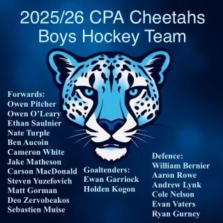 Your 2025-26 CPA Cheetahs Roster has been selected. Thanks to all who participated in tryouts, very competitive sessions.
Congratulations to these player on making the team.