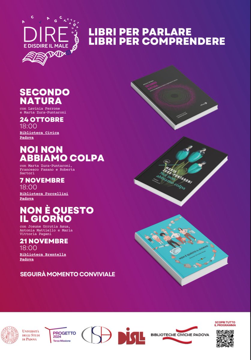 Il 24 ottobre a Padova presentiamo “Secondo natura. Come l’evoluzione ci aiuta a ripensare il cancro” alla Biblioteca Civica di Padova nell’ambito del progetto di Terza missione del Dipartimento di Scienze Biomediche e di Studi Linguistici e Letterari unipd