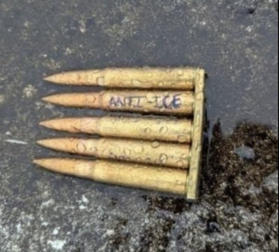 TheBullwork's tweet photo. BULLWORK EXCLUSIVE INVESTIGATION

With talk of a possible/probable psy-op involvimg the ICE shooting in Dallas we dug into the details.

We brought images of the bullets with messages scrawled, along with Kash Patel’s personal notes, to six handwriting experts for comparison. https://t.co/0rqcWiB6z7
