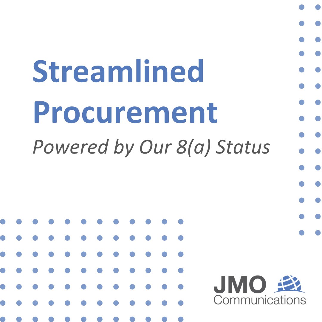 JMOComms's tweet image. Simplify your procurement process. 💡

As an SBA-certified 8(a) firm, we make partnering easy—no lengthy procurement process required. #StreamlineYourProcess #8a Let’s get started!

➡️ jmocommunications.com/contact