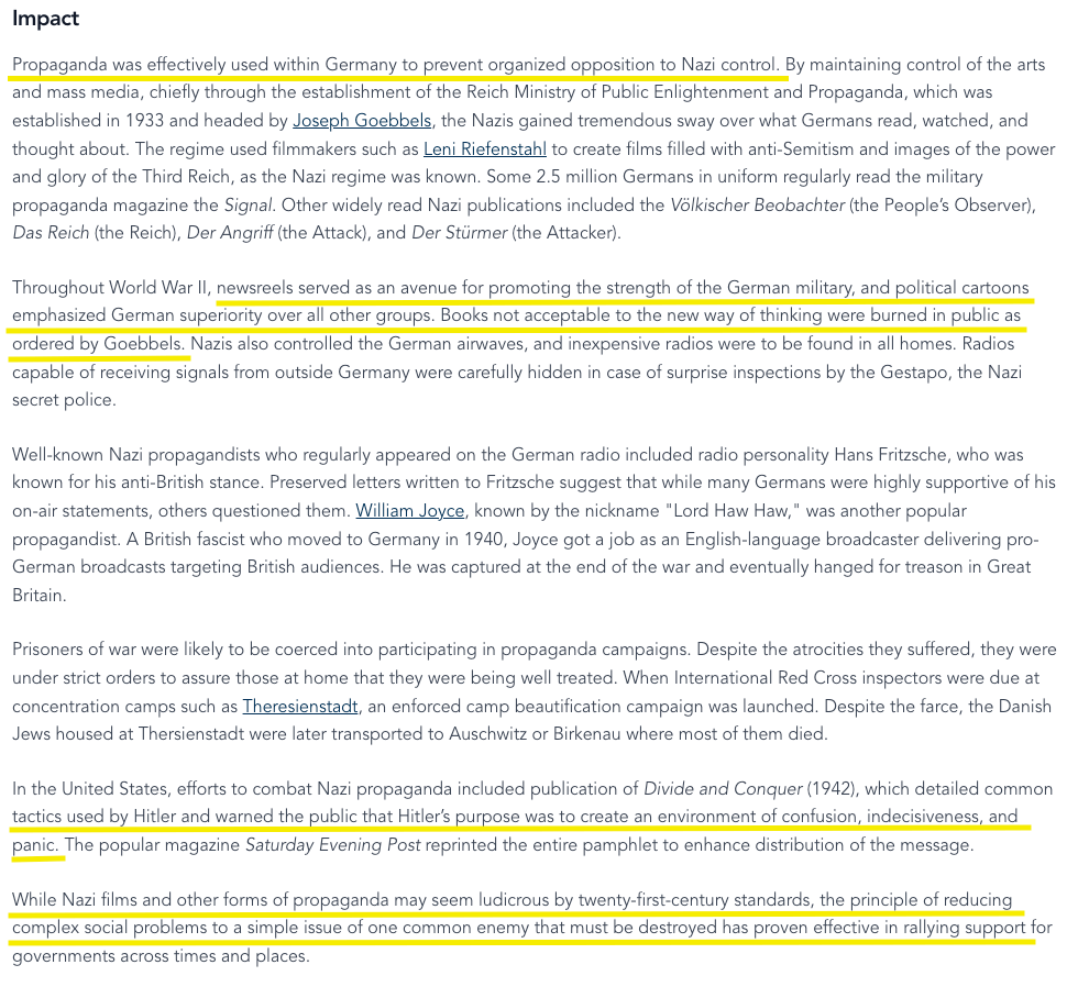 If it uses propaganda like a Nazi....

Source: ebsco.com/research-start…