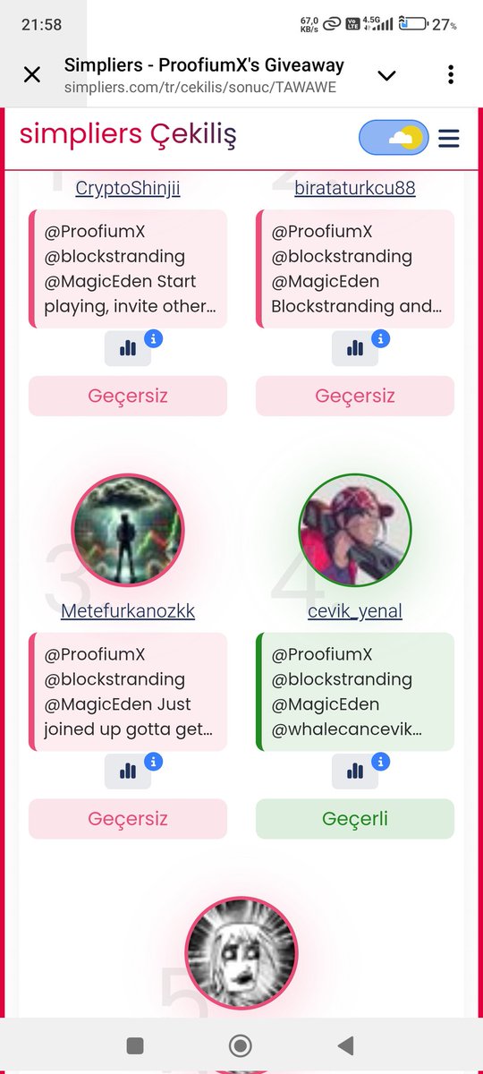 Please send me your Solana address and Telegram username via DM
<a href="/cevik_yenal/">FriedTomato.eth 🌊RIVER</a> <a href="/uncert0in/">Hype(✸,✸)🧙‍♂️,🧙π²</a> <a href="/boristhebiceps/">Boris.rich.era</a> <a href="/NewReportRise/">Mr. Pig 🌊</a> <a href="/kripto_zey/">✨ZEY✨</a> 

Results are in the link below!
smpl.rs/g/TAWAWE