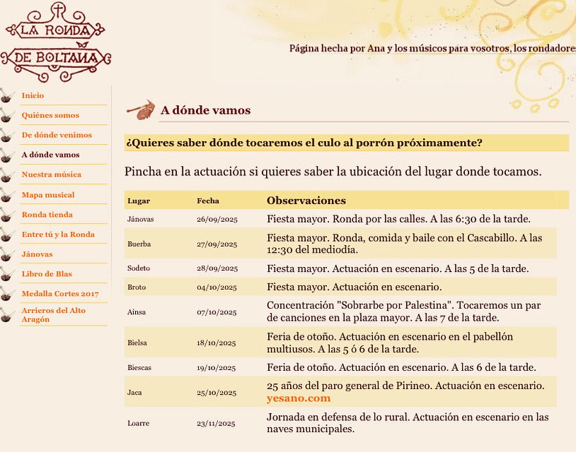 Próximas actuaciones para este otoño.
