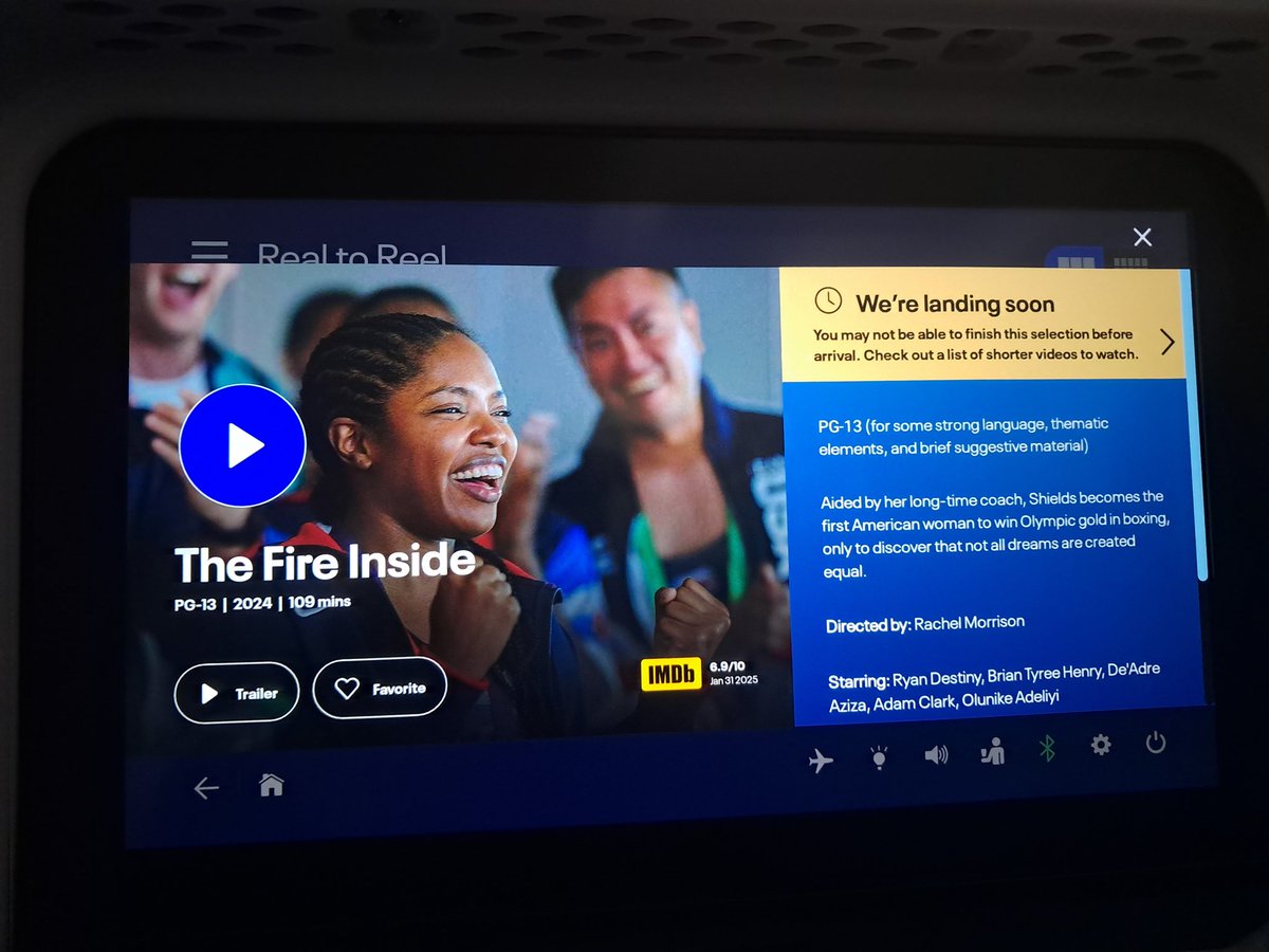 grooveparlortv's tweet photo. .@RyanDestiny had me crying (again) at 35,000 ft. during the 2012 London Olympics podium sequence.
The man next to me, a fan of sports films, asked me what I was watching. Ryan, you have a new 70yo fan. #TheFireInside #jetsetblackgirls @united @rydersxsource https://t.co/TaWvFTudLH