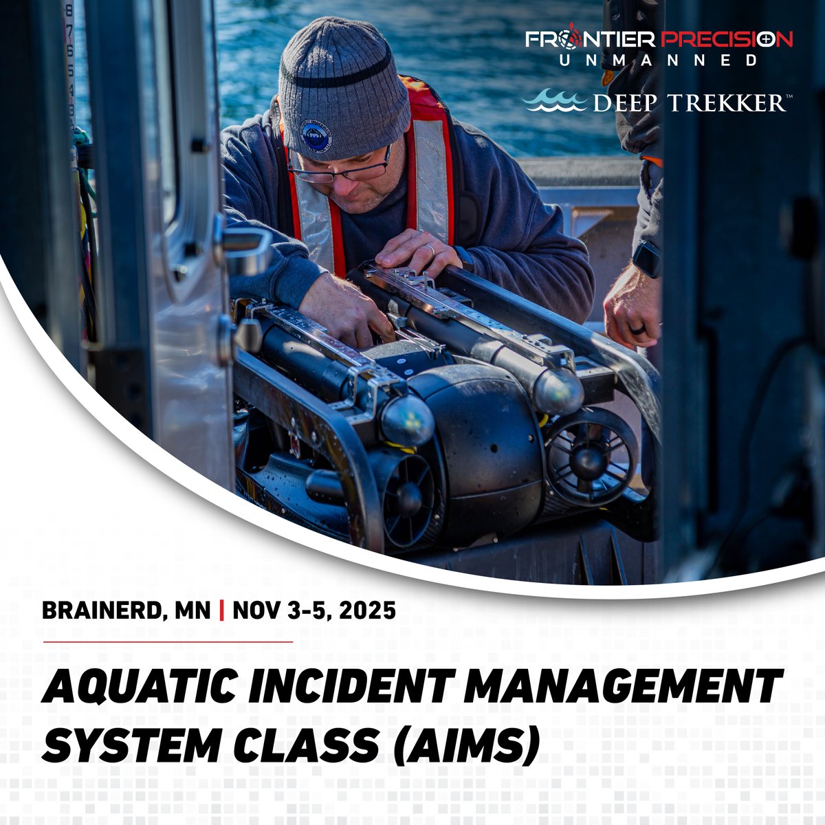 Join us in Minnesota for Aquatic Incident Management System Class (AIMS), November 3rd-5th, 2025! Cost is $900 per person and lunch IS included.

📍 Crow Wing County Sheriff's Office | 304 Laurel St., Brainerd, MN 56401

Learn more or register HERE: ow.ly/8zYk50X2pz7