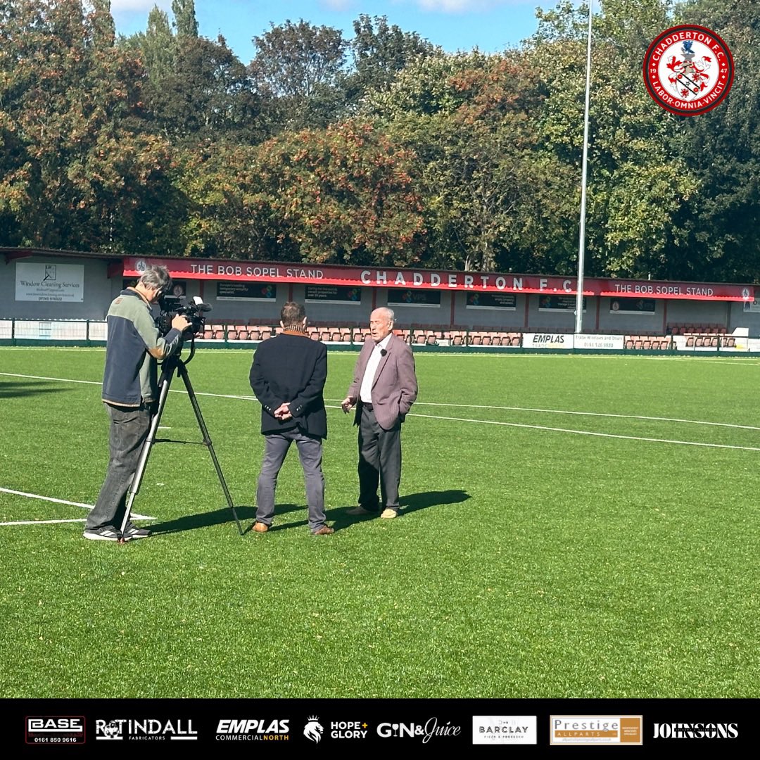 🎥 | The magic of the Cup is sweeping Chadderton… 

Our history making cup run is attracting attention. It was great to welcome <a href="/mikebreakfast/">Mike Bushell</a> &amp; <a href="/BBCBreakfast/">BBC Breakfast</a> to the Club today. 

Discussing all things Chaddy - past, present &amp; future. 

#UpTheChad 🔴⚪️ | <a href="/EmiratesFACup/">Emirates FA Cup</a> #FACup