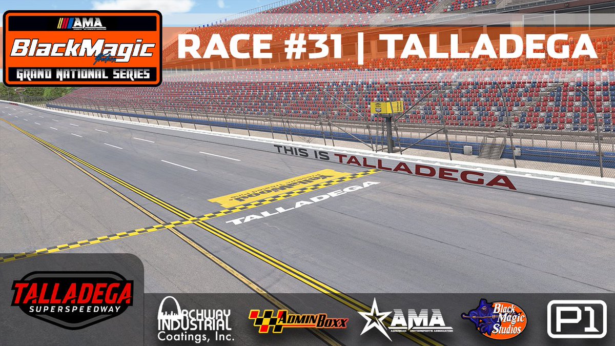 AMA Black Magic Studios Grand National Series🏆
2025 Season 2🏁Round 31

The Chase🏆Top 8 Drivers
Join us Tonight from Talladega SuperSpeedway
🕒Action Start it 8:20pmET
🎙️Booth Mark Murphy and Sam Crowe
📺youtube.com/watch?v=gB-UDw…

<a href="/iRacing/">iRacing</a> <a href="/iRaceAMA/">American Motorsports Association</a> <a href="/retrocrow/">Sam Crowe</a>