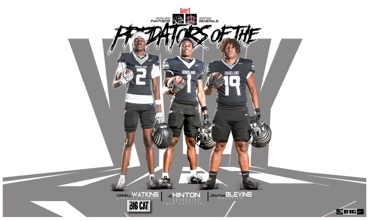 Congrats to our PREDATORS of the WEEK vs Heritage. #B1GCATmentality <a href="/LaquentinTaylor/">LaQuentin Taylor</a>