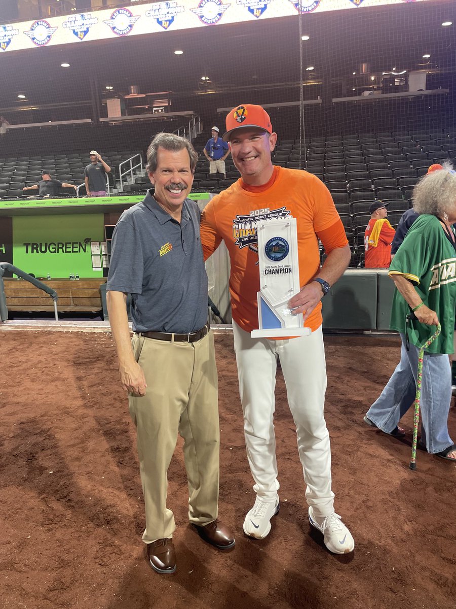 RussLanger's tweet photo. Last night, Las Vegas won its first Pacific League Championship since 1988. How long ago was that? Think 52 cents a gallon for gas, and no internet.
So proud to serve as the director of broadcasting for this magnificent organization! https://t.co/xl9gw7koqm