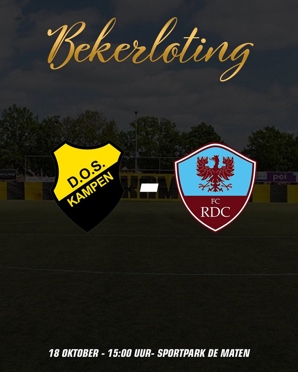 🏆 KNVB 𝗕𝗲𝗸𝗲𝗿.

De loting is bekend: in de volgende ronde treffen we <a href="/VVDOSK/">DOS Kampen</a> 😏

#fcrdc #knvbbeker