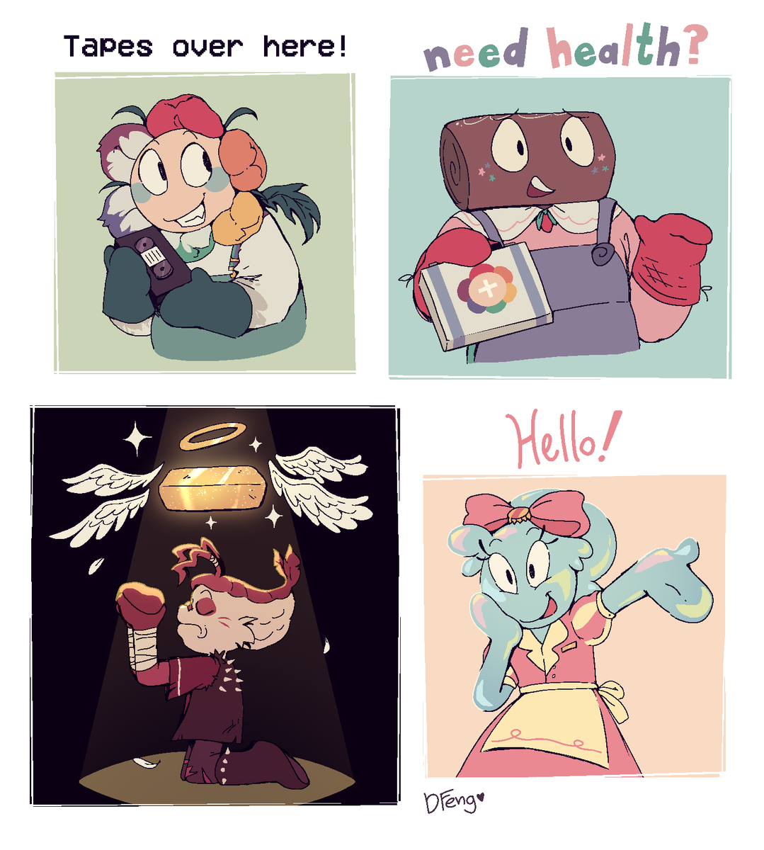 DangDFeng's tweet image. some sticker redraws for funsies #dandysworld #dandysworldfanart