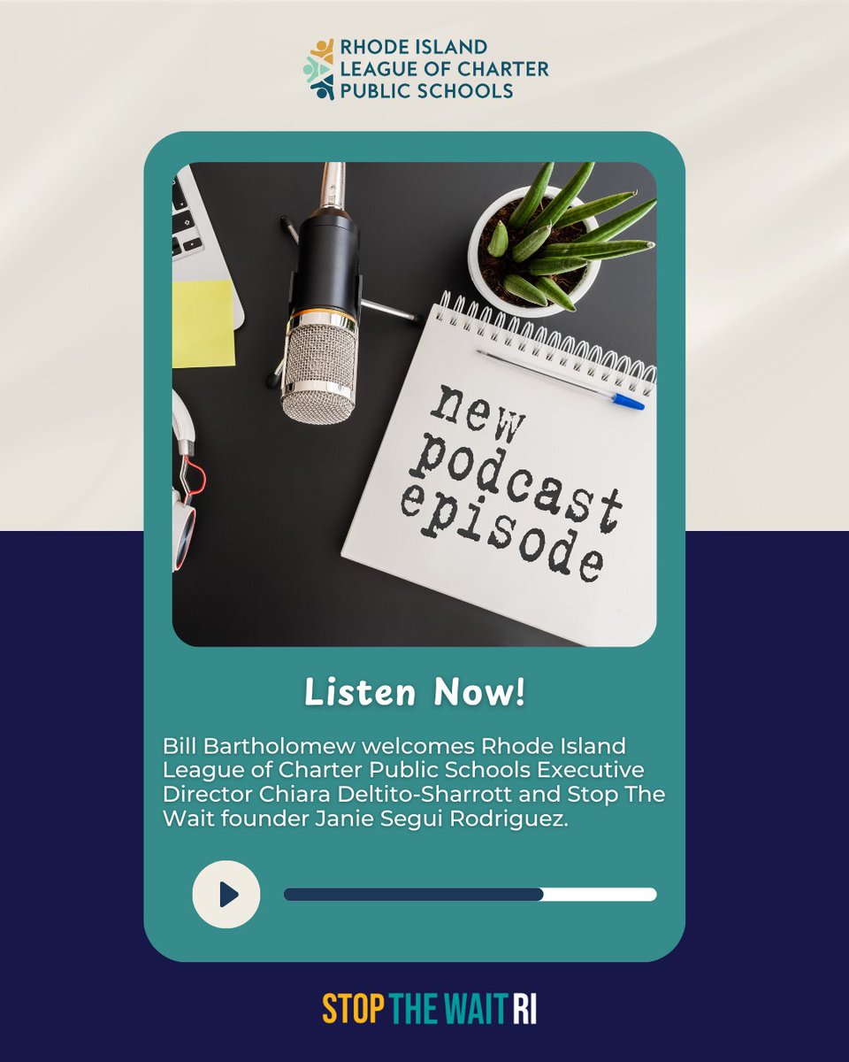 Stop the Wait RI (@stopthewaitri) on Twitter photo Just dropped! 🎙️Our Founder and CEO and <a href="/RI_charters/">Rhode Island League of Charter Public Schools</a> Executive Director joined forces on the Bartholomewtown Podcast to talk about charter public schools and highlight their positive impact across the state.
🎧 Listen here: bit.ly/4niEMf9 Just dropped! 🎙️Our Founder and CEO and <a href="/RI_charters/">Rhode Island League of Charter Public Schools</a> Executive Director joined forces on the Bartholomewtown Podcast to talk about charter public schools and highlight their positive impact across the state.
🎧 Listen here: bit.ly/4niEMf9