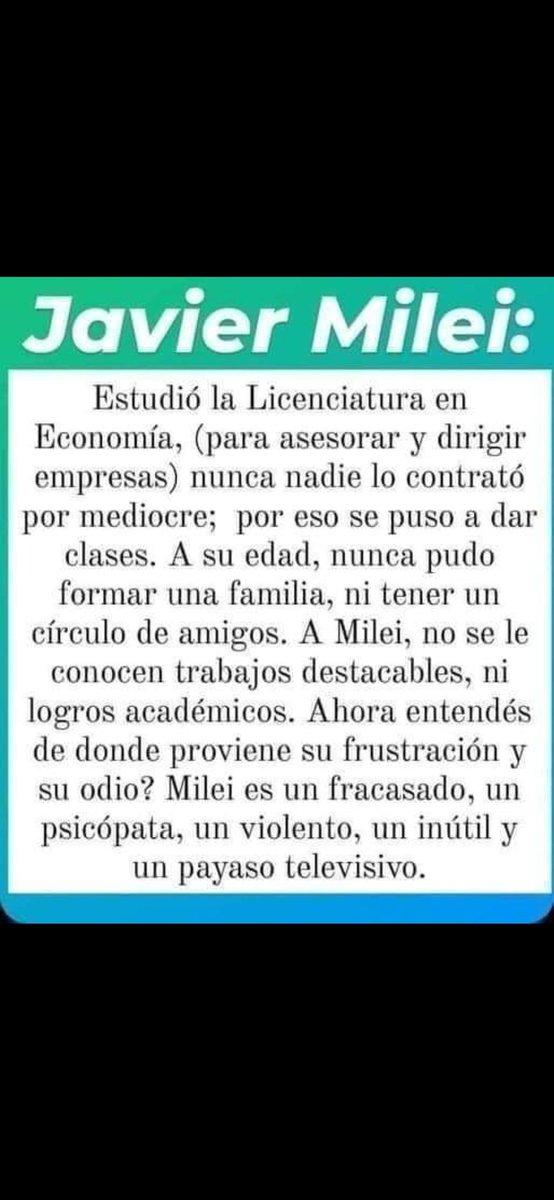 <a href="/Criticolombia2/">AbueloEmberracado</a> Plaga <a href="/JMilei/">Javier Milei</a> ? Fíjate bien quién es la plaga, que se está robando a la Argentina! 

#KarinaEsAltaCoimera