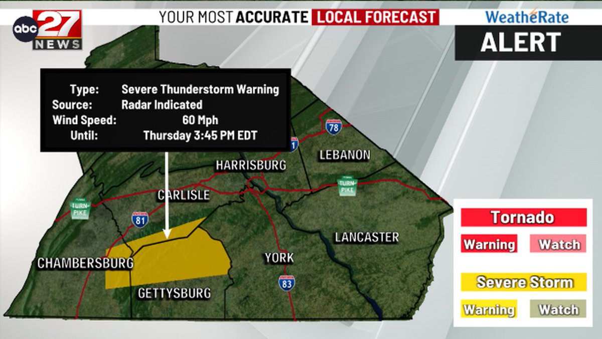 abc27 Weather alert; visit abc27.com/weather/weathe… for details. #27Weather #PAwx
