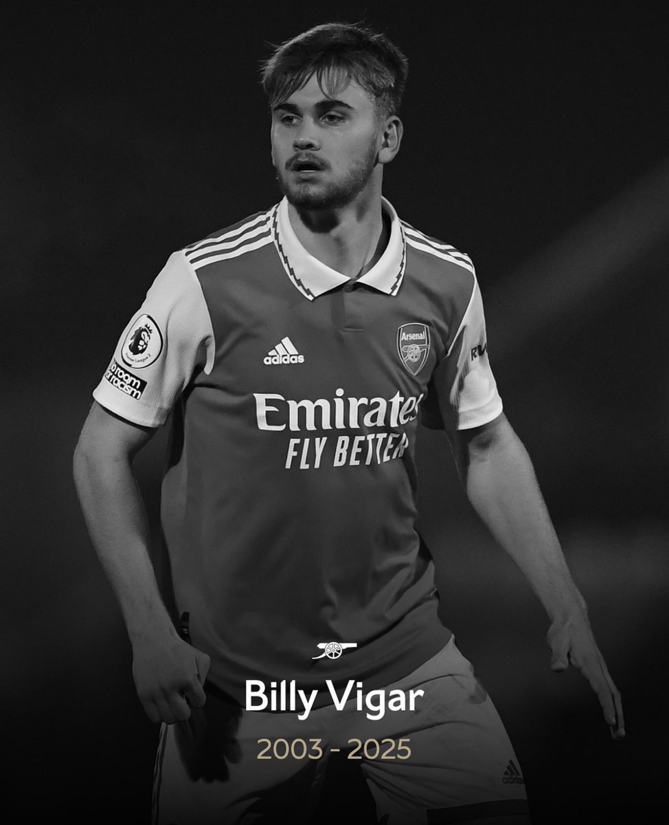 idextratime's tweet photo. Turut berduka cita, atas meninggalnya mantan pemain akademi Arsenal, Billy Vigar, di usia ke-21 tahun setelah mengalami cedera otak serius saat bermain untuk klub Chichester City akhir pekan lalu. 🥀🕊️ https://t.co/6ciH5WiBDC