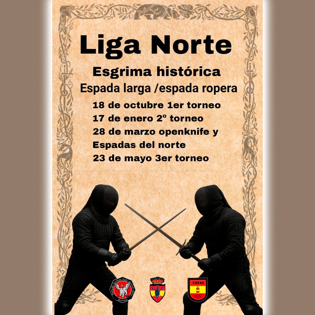 UGFAS_'s tweet image. Eventos de Sala de Armas Salvatore Fabris:  
- 18/10/2025: Primer torneo  
- 17/01/2026: Segundo torneo 
- 28/03/2026: Espadas del Norte + Openknife.  
- 23/05/2026: Tercer torneo.  

Infórmate y apúntate en:
-  instagram.com/saladearmassal… 
- y facebook.com/saladearmassal…