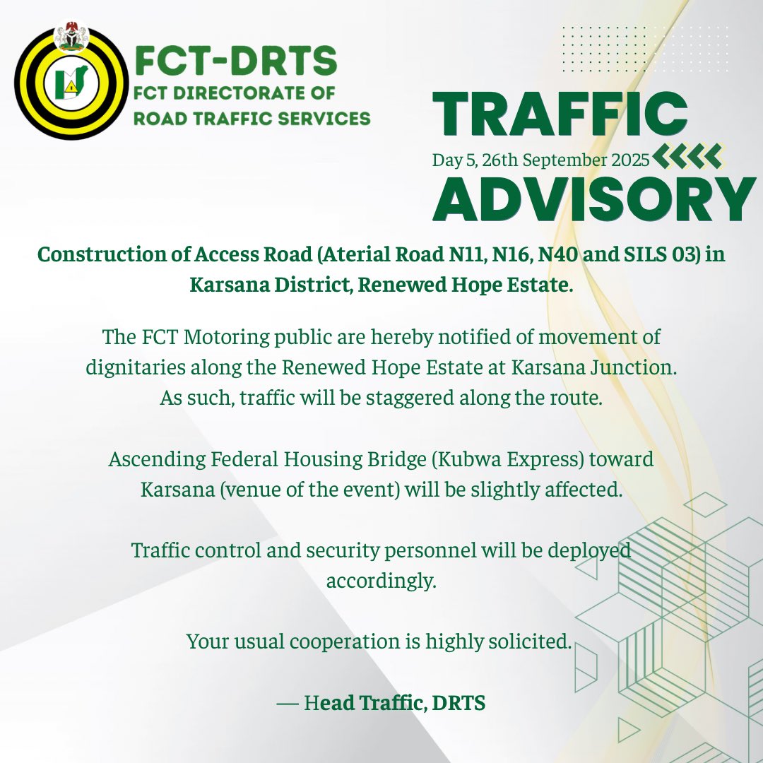 FCT Directorate of Road Traffic Services (FCT VIO) tweet media