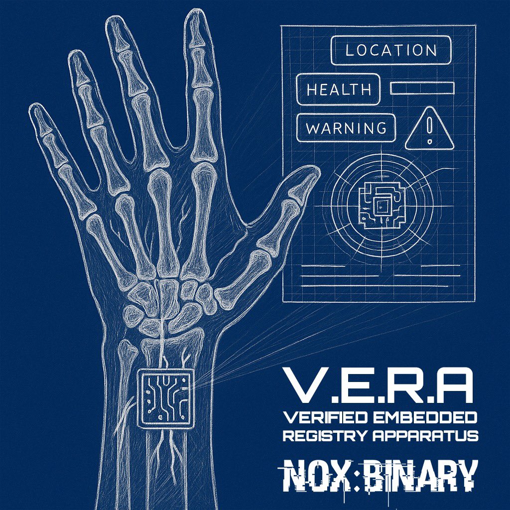 MichaelWynlewis's tweet photo. What if your every move, thought, and breath was monitored?
Meet V.E.R.A — the Verified Embedded Registry Apparatus.
In NOX: BINARy, freedom isn’t stolen in a single moment… it’s coded into your veins.
Buy or read on kindle here: https://t.co/ezpHT11qjm
#NOXBinary #SciFi #Dystopian #Cyberpunk #BookTok #AmReading #BookLaunch #IndieAuthor #FlatEarthFiction #GlitchInTheSystem #YAbooks #SpecFic