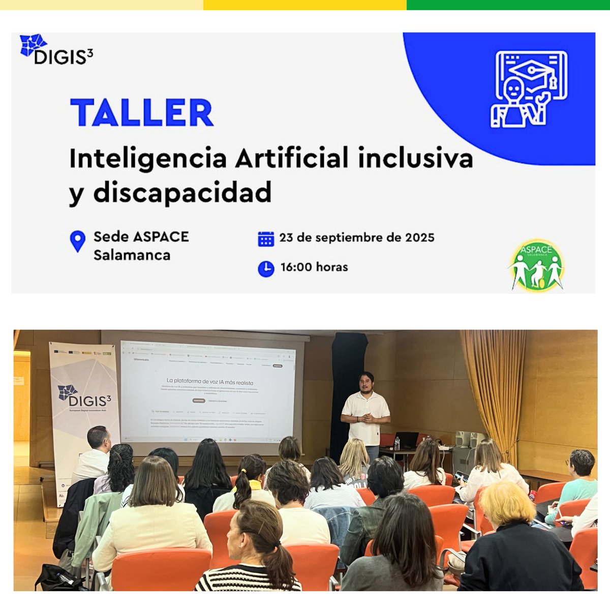🟢🟡¡Seguimos aprendiendo! Taller “#IA inclusiva y discapacidad” gracias a <a href="/DIGIS_3/">DIGIS3</a> - <a href="/TheAirInstitute/">AIR Institute</a> .  Una sesión para descubrir cómo la tecnología puede impulsar accesibilidad e inclusión 🤖💻 
#AspaceSalamanca #innovacion #Formación #InnovacionSocial