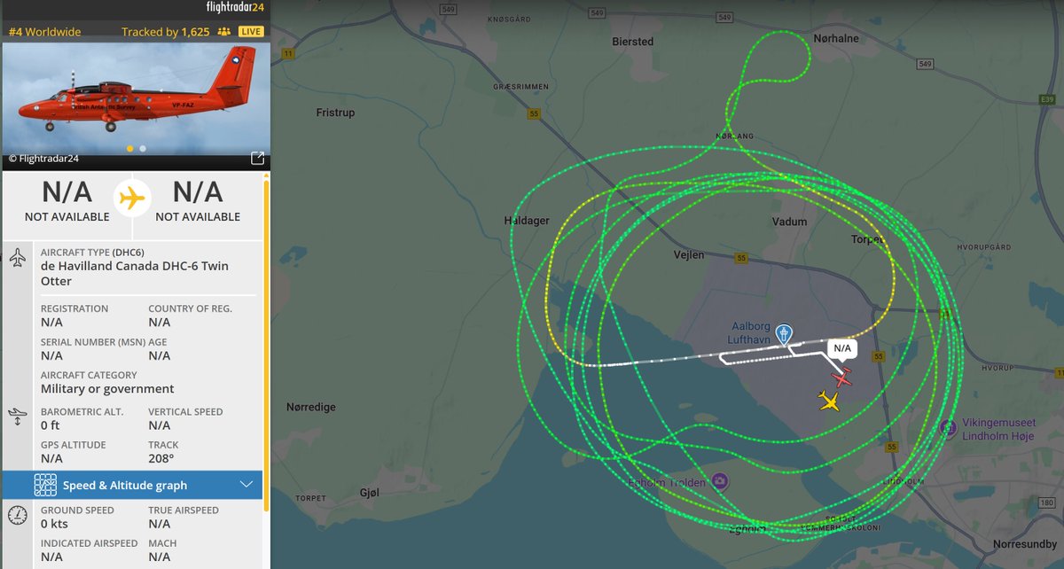 🔴🇩🇰DINAMARCA - #ULTIMAHORA
🚨🤔EN ESTOS MOMENTOS HELICOPTEROS DANESES Y UN AVIÓN SOBREVUELAN EL AEROPUERTO DE AALBORG...

Helicópteros de la Fuerza Aérea Real Danesa y un avión del gobierno/ejercito Danés están, según informes, en el aire ahora sobre el norte de Jutlandia, a