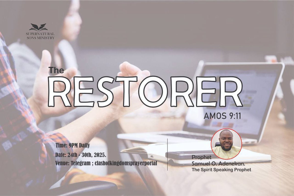 SupernturalSons's tweet photo. Your harvest Is here!
Your harvest is now!
All that has been taken from you;
All that the devil has stolen;
The Restorer is here to give back!

You’re going home with a bountiful harvest.

Join us 9pm!
https://t.co/AH7TIZqkR6…

#Sons 
#SupernaturalSonsMinistry
#Restorer https://t.co/aY5eiFWxgP