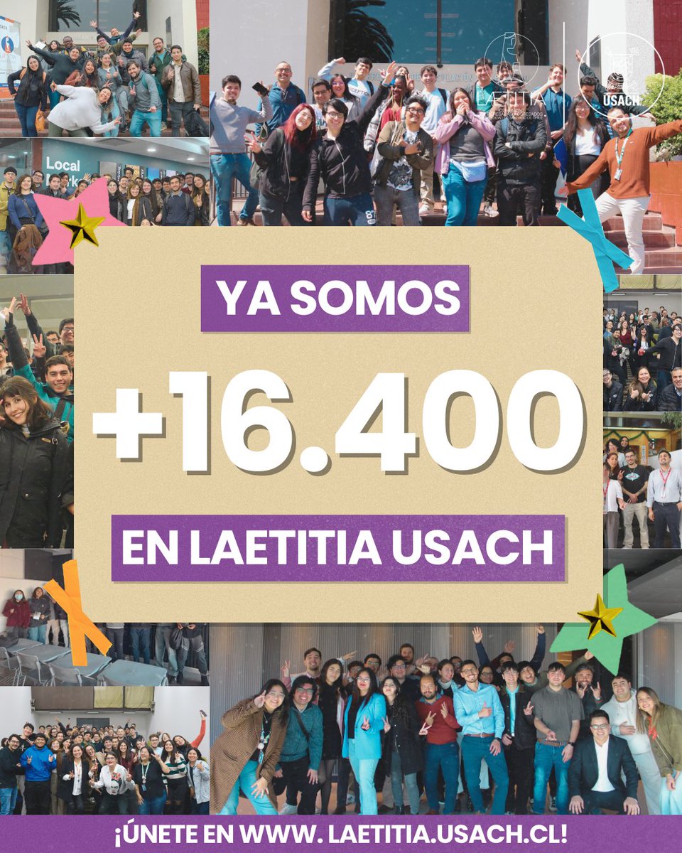 Egresados_USACH's tweet image. 🎉 ¡Estamos felices! 🥳

Ya somos más de 16.400 estudiantes, egresadas y egresados en la comunidad Laetitia #Usach💪🦁

¿Aún no eres parte de Laetitia? Ingresa a laetitia.usach.cl y regístrate🤩