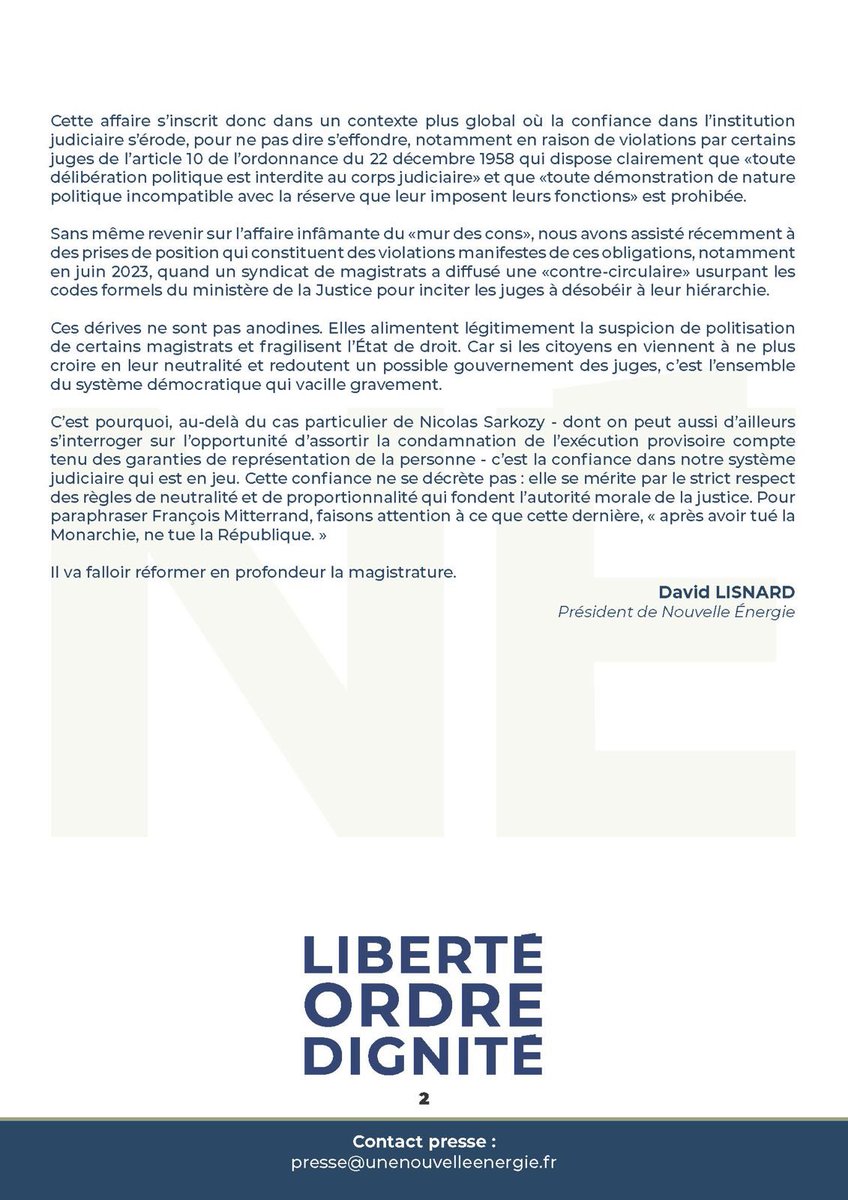 Réaction de <a href="/davidlisnard/">David Lisnard</a> à la condamnation de Nicolas Sarkozy.