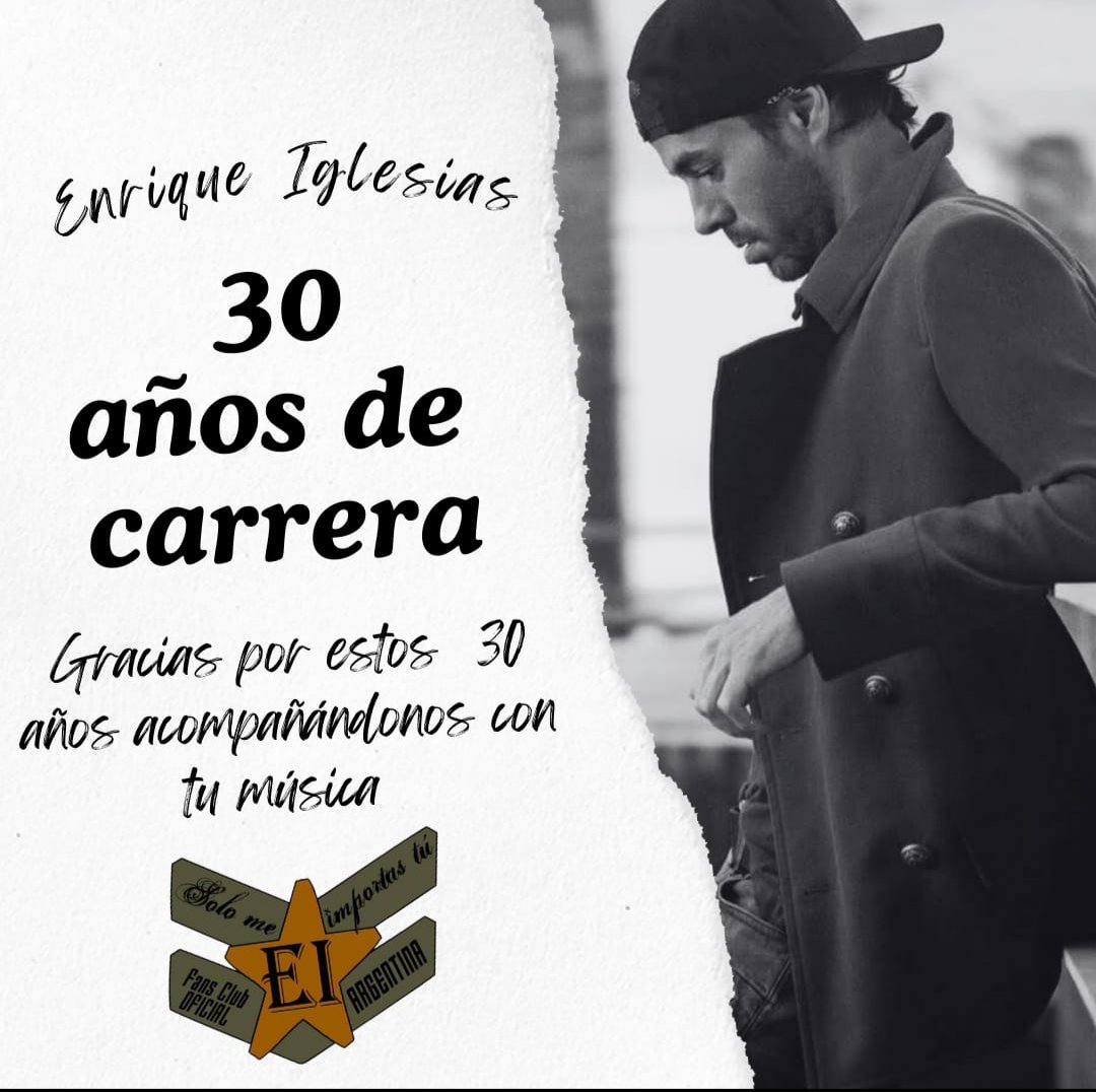 Felices 30 años <a href="/enriqueiglesias/">Enrique Iglesias</a> gracias por llenar nuestra vida con tu música. ❤️
Te amamos 💞 fans club <a href="/smeimportastu/">FCO Sólo Me Importas Tú</a> 🇦🇷🙌🏻
<a href="/SonyMusicArg/">Sony Music Argentina</a>