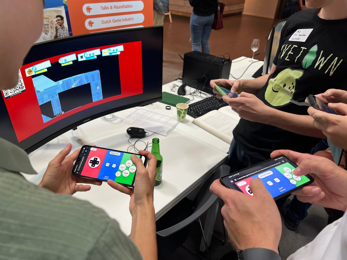 BasharSaade's tweet photo. I released my first indie project in a while: 

QR Controller! 🥳

1. Scan QR code
2. Get an emulated controller for any game in your mobile browser! 

Use it with any controller-supported game!

Features:
- Display a QR code over your game for others to join.
- Fully Customizable your controller
- Very low latency.
- Supports as many controllers as your game allows.
- Nothing to install for guests! 

(literally everyone's first reaction I get is being impressed by the latency!) 

Being able to make buttons say what they do is a game changer for inviting friends to play an unfamiliar game!