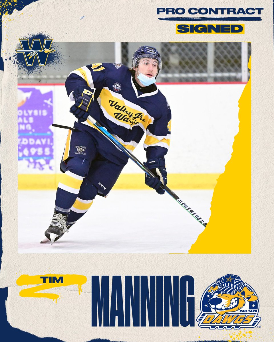 ALUMNI UPDATE!! Congrats to Tim Manning, who recently signed a pro contract with the Roanoke Rail Yard Dawgs!
In 97 games over his NCAA career, He has recorded 28 goals and 32 assists. He played with the VJW from 2020-21. Where he recorded 21 points with 10 goals and 11 assists