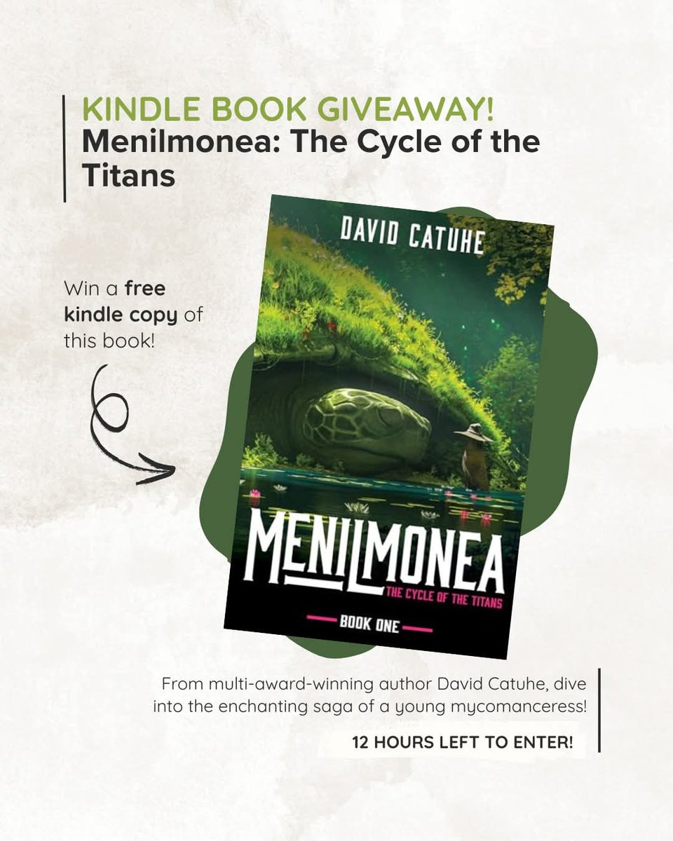 T-minus 12 hours until our FREE Kindle Book Giveaway for Menlimonea is closed! Enter now.
goodreads.com/book/show/2396…

#BookGiveaway #Kindle #FantasyBook #Fantasy #Novel