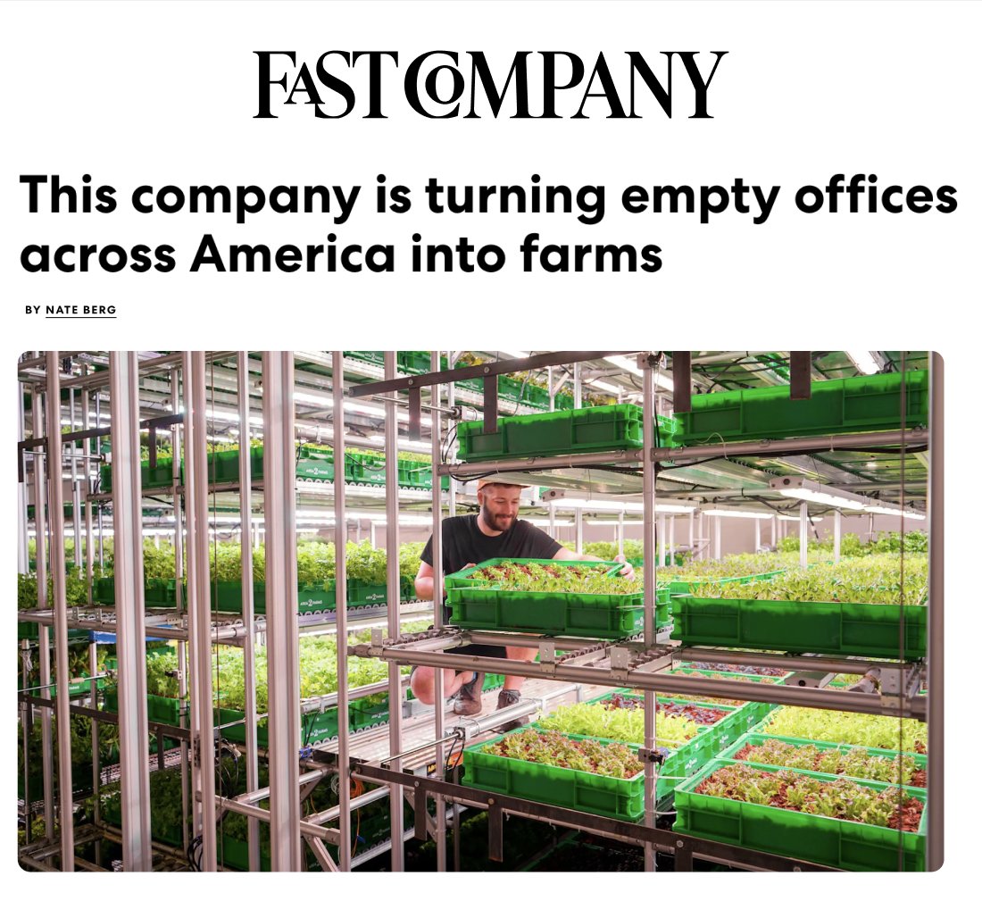 Thrilled to welcome <a href="/Area2Farms/">Area 2 Farms</a> to the <a href="/sevensevensix/">Seven Seven Six 7️⃣7️⃣6️⃣</a> portfolio 🌾

These guys are reimagining agriculture by turning empty office buildings into soil-based farms - bringing fresh, nutrient-rich food back into the heart of our communities.

I love it.