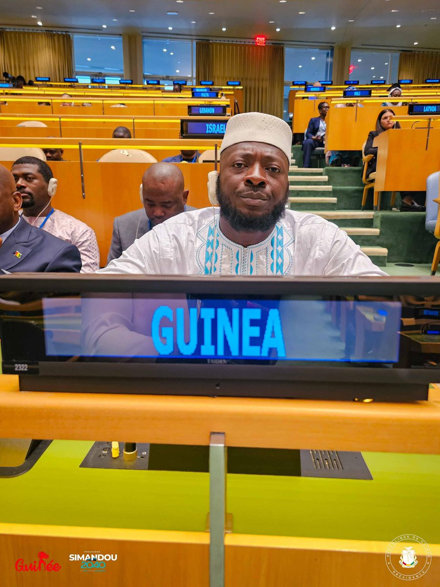 𝗡𝗲𝘄 𝗬𝗼𝗿𝗸 – 𝗔𝗚𝟴𝟬 : 𝗟𝗮 𝗚𝘂𝗶𝗻𝗲́𝗲 𝘁𝗿𝗮𝗰𝗲 𝘀𝗮 𝘃𝗼𝗶𝗲 𝗲𝗻𝘁𝗿𝗲 𝗮𝗺𝗯𝗶𝘁𝗶𝗼𝗻 𝗲́𝗻𝗲𝗿𝗴𝗲́𝘁𝗶𝗾𝘂𝗲 𝗲𝘁 𝗮𝗳𝗳𝗶𝗿𝗺𝗮𝘁𝗶𝗼𝗻 𝗱𝗶𝗽𝗹𝗼𝗺𝗮𝘁𝗶𝗾𝘂𝗲

Ce mercredi 24 septembre 2025, l’envoyé spécial du Président de la République, le Ministre