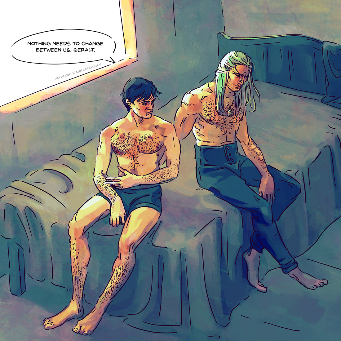 Jaskier saying the wrong thing after sleeping with Geralt for the first time .jpg