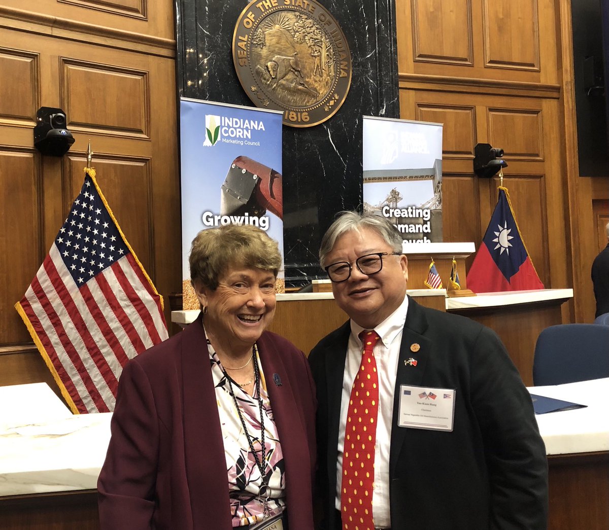 Today I joined Gov. Braun, Lt. Gov. Beckwith, Corn Growers, &amp; Soybean Assn. and a large trade delegation from Taiwan for the signing of two letters of intent for Taiwan to purchase $6.4 billion in U.S. corn and soybeans over the next four years.