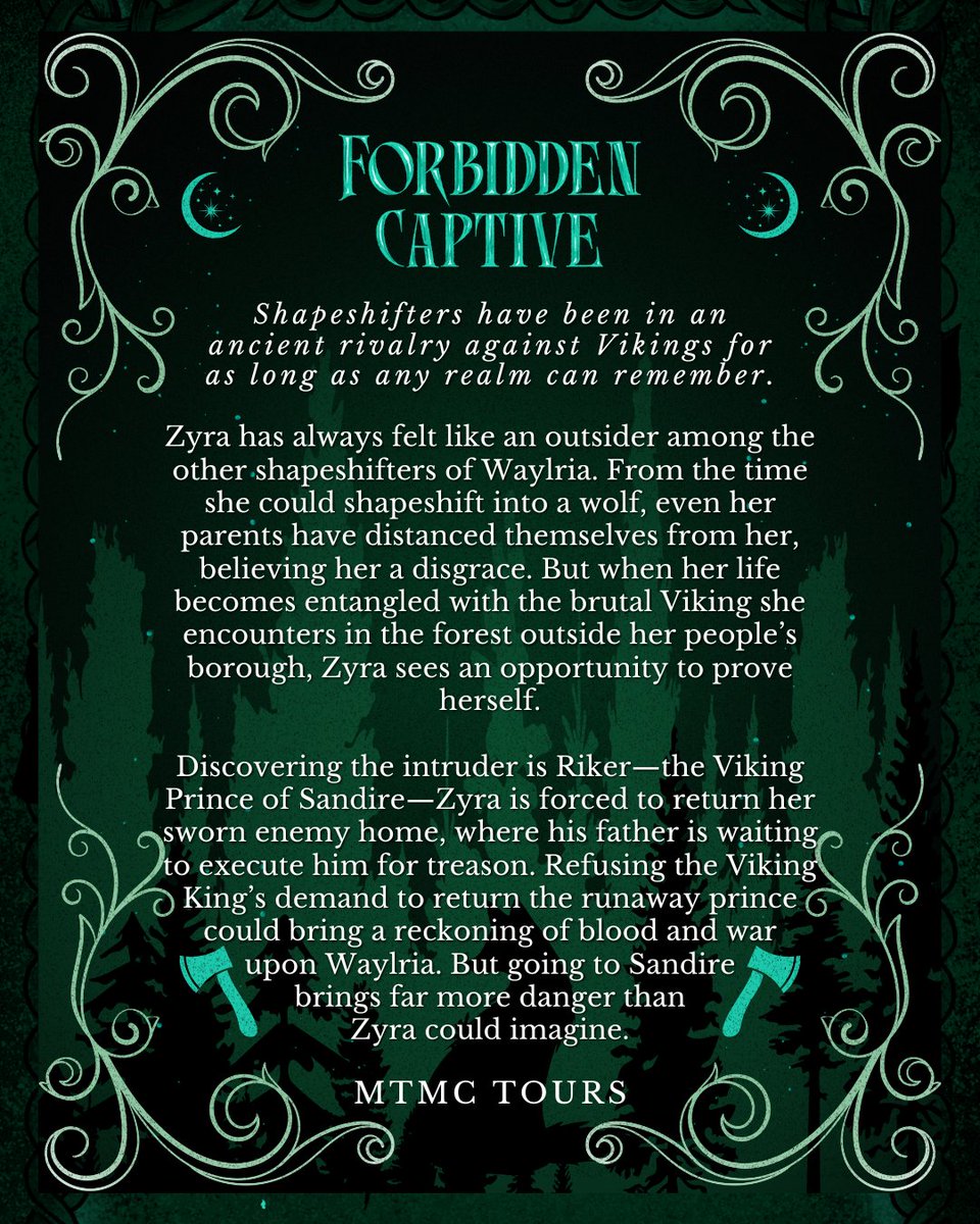 Wishing a happy release day to FORBIDDEN CAPTIVE by Ashley Earley! 😍🎉 Sweep into a staggering world of deceit, betrayal, and unforeseen passion. 
💫This Viking/Shapeshifter Romantasy is out now from Earley Literary Press &amp; it’s available to read with KU!
ashleyearley.com/pages/books/p/…
