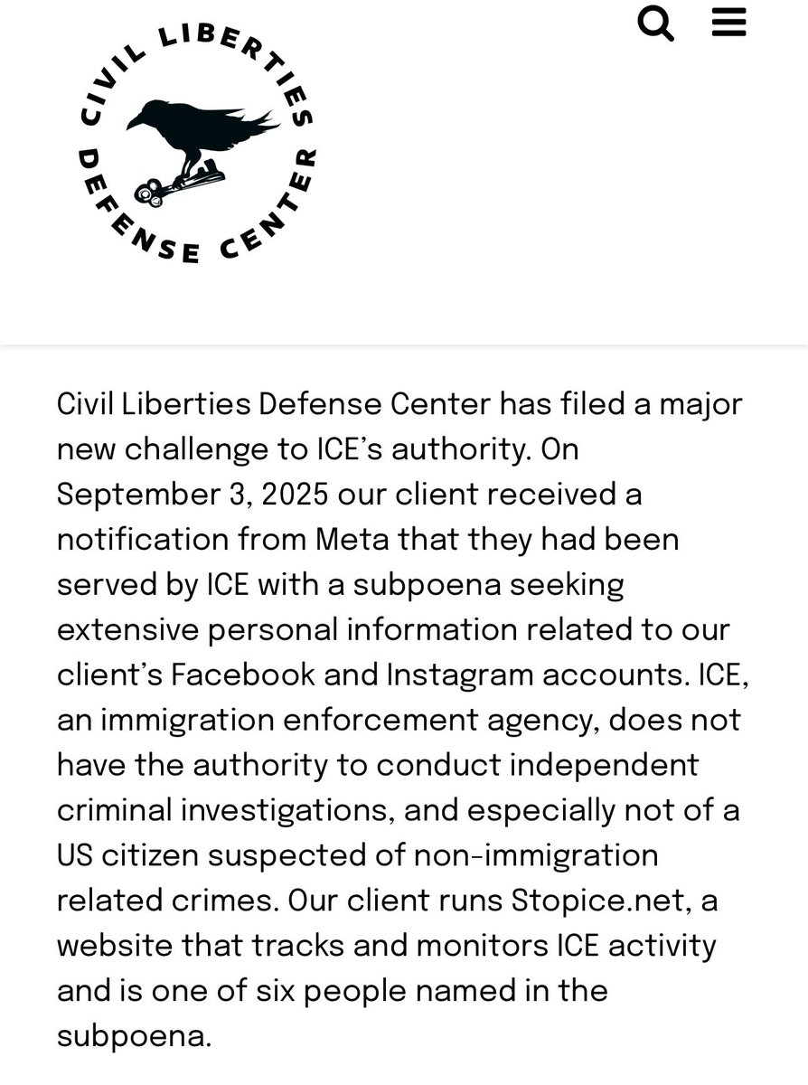 MrAndyNgo's tweet image. Oregon Antifa legal group @CLDC, which is funded in part by Soros&apos; Tides Center, has filed a motion to try to prevent Meta from responding to a subpoena by ICE to unmask the far-left militants who run doxing site stopice.net.

The CLDC, headed by Lauren Regan,…