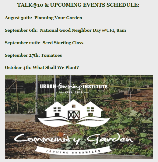ufiorg's tweet photo. Urban Farming Institute Talk@10 This Sat, 9/27: All About Tomatoes. We'll also be hosting a Pop up with the Healing Tea Company!! Fall Garden Bed Registration is Open! Oyster Installation Oct. 18th! - https://t.co/u9PisFAzWT https://t.co/f4gJxWUGcT