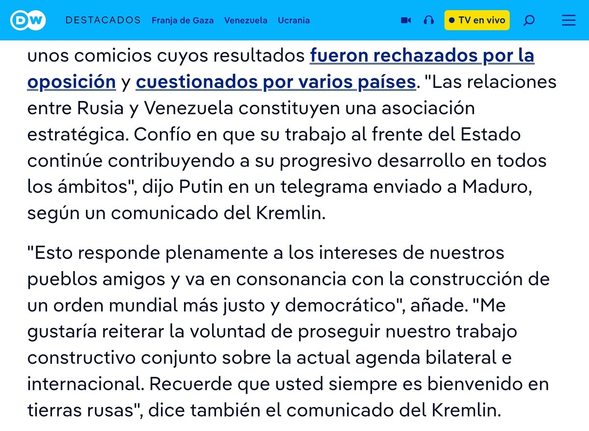 Para aquellos que idealizan países lejanos, no se trata de EEUU sí, Rusia no (o viceversa). O de ser pro gringo. Es simplemente geo política mundial donde los países son piezas de ajedrez.

Las ultimas elecciones en Venezuela fueron reconocidas y apoyadas inmediatamente por la