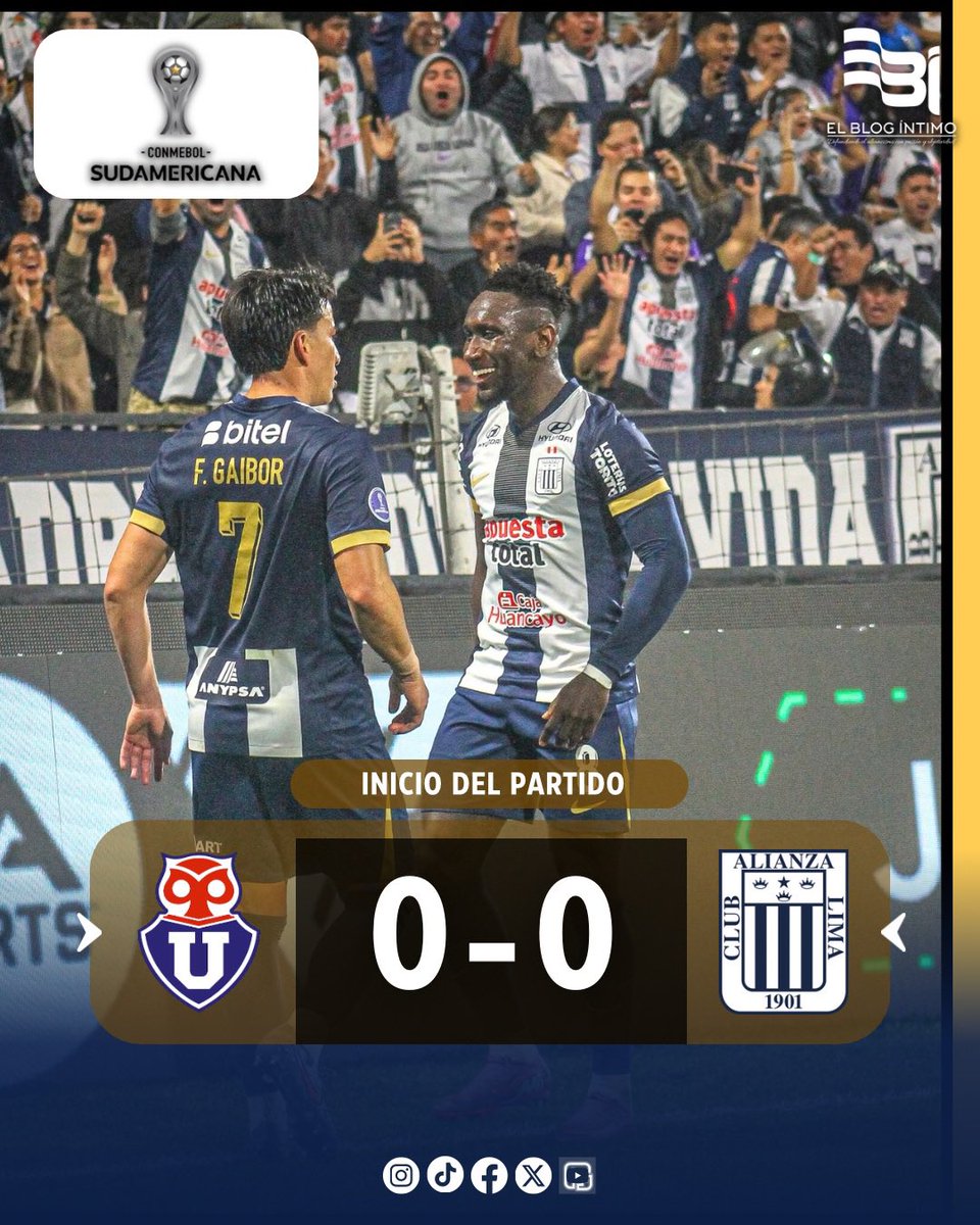 ⏱️ 0’ PT | UCH 🇨🇱 0-0 ALI 🇵🇪.

¡Arrancaron los primeros 45’ en el Estadio Francisco Sánchez Rumoroso!

#ArribaAlianza
#ElBlogÍntimo