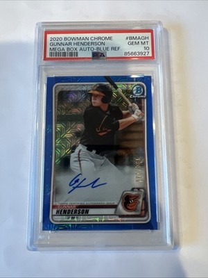 その他 GUNNAR HENDERSON Mega AUTO Blue Gunnar Henderson 2020 Bowman Mega Box #BMA-GH Chrome