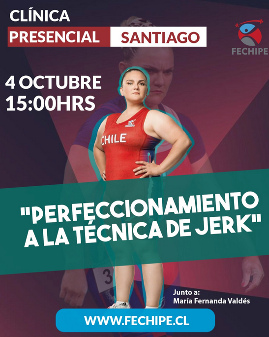 fechipe_chile's tweet photo. Clínica de Perfeccionamiento a la técnica de Jerk♦️

La Federación Chilena de Levantamiento de pesas tiene el agrado de invitarlos a la nueva Clínica “Perfeccionamiento a la técnica de Jerk” con Maria Fernanda Valdés bajo la modalidad presencial: https://t.co/I5nFD5D3kX