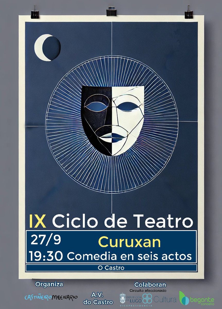 Curuxan porá en escea “Comedia en seis actos”, a través deles, nun evento participativo, o público é quen modifica a trama da historia.

Terá lugar o 27 de setembro no local da Asociación Veciñal do Castro en Begonte a partir das 19:30 e está dirixida a a maiores de 14 anos.