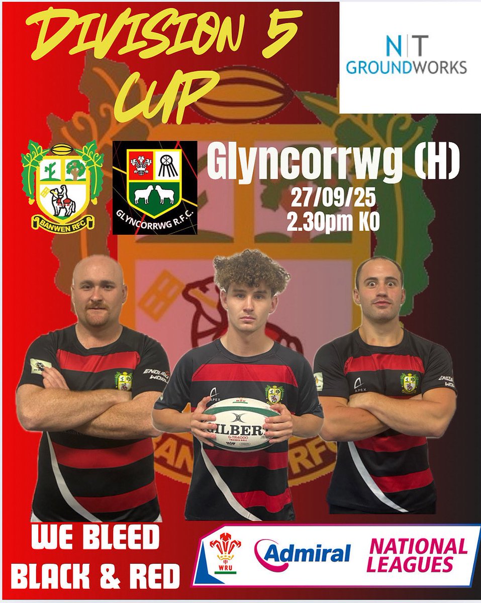 🏆Cup Game🏆

This Saturday we welcome <a href="/glyncorrwgrfc1/">Glyncorrwg RFC</a> to banwen park for the first round of the Division 5 welsh cup 

Always a tough encounter when we play each other 

#webleedblackandred🖤❤
