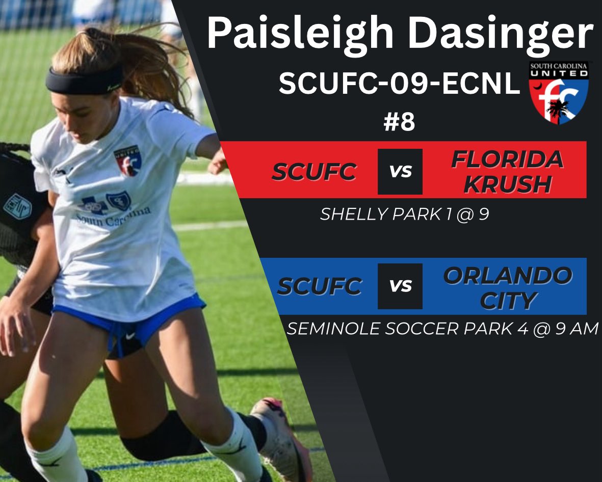 Away games in Orlando this weekend!! Come check us out! 
<a href="/tikitakaklu/">Tomasz Kluszczynski 🇵🇱/🇺🇸</a> <a href="/SCUnited_FC/">SC United FC</a> <a href="/TannerOsborne27/">Tanner Osborne</a> <a href="/ImCollegeSoccer/">College Soccer Truth ™</a> <a href="/ImYouthSoccer/">ECNL/GA/Recruiting/College Soccer</a> <a href="/ECNLSoutheast/">ECNL Southeast Girls</a> <a href="/MT_Soccer/">Middle Tennessee Soccer</a> <a href="/GovsWSOC/">Austin Peay Soccer</a> <a href="/catamountsoccer/">Western Carolina Soccer</a> <a href="/WoffordWSoc/">Wofford Women’s Soccer</a>