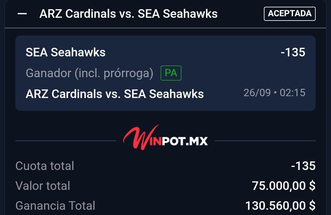 ChapitoApuestas's tweet image. 🚨 | Les comparto mi Apuesta de hoy para la NFL Chingones 🏈🔥 !!

#NFL
- Seahawks ML [-135]

Continuemos con el invicto en los Thursday Night.

Hoy y siempre debes confiar en EL REY DE LA NFL 👑 !!

¿Me Sigues y te Subes al Barco? Deja ❤️ de la buena vibraaaa Caraaaajooo 👊 !!